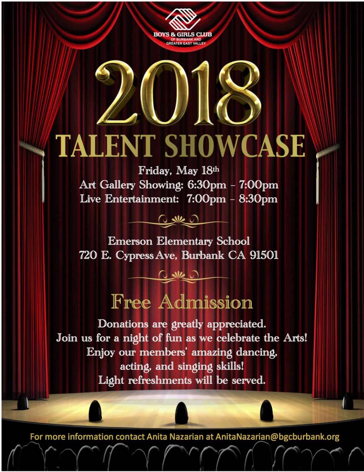 2018 Talent Showcase Boys And Girls Club Of Burbank And Greater East 
