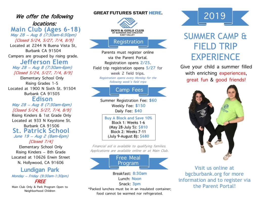 2019 Summer Brochure Back Page